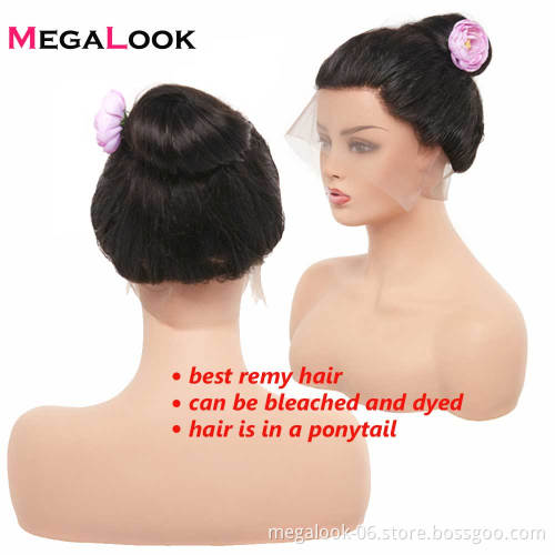 100% Cuticle Aligned Hair Full Hand Tied Straight Human Hair 12-22 Inch Full Lace Wig For Black Women